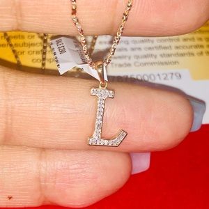 10k solid gold real diamond L initial custom monogram pendant FREE Appraisal HOT